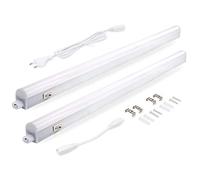 DA LIGHT Luminaire d'agencement à Led 8W 57,5cm 750lm 4000k blanc neutre Éclairage d'armoire super lumineux blanc pour Cuisine Armoire Vitrines Extensible par système d'enfichage (2 pièces)
