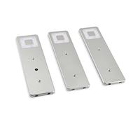 DA LIGHT set de 3 spots à LED pour meubles de cuisine 12V 2Wx3 400lm 4000K blanc chaud économie d'énergie design plat et moderne lampe de cuisine à LED avec interrupteur dans un boîtier argenté