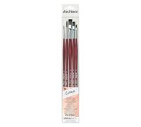 Da Vinci 5269 Lot de 5 pinceaux en Fibre synthétique - College - Couleurs à l'huile et Acrylique - Marron
