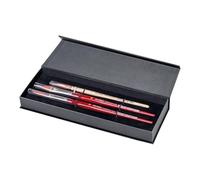 da Vinci Brushes Ensemble de pinceaux Aquarelle, Noir, Plume Taille 2, Taille inclinée 10, Ovale Taille 12