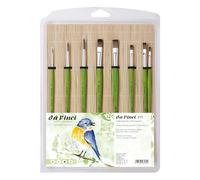 da Vinci, FIT SYNTHETICS Pinceaux pour loisirs créatifs et école en bambou, set de pinceaux, universels, loisirs créatifs, école, fabriqués en Allemagne, tailles 2, 6, 10, 4, 8, 12, 0