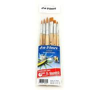 da Vinci junior Lot de 6 pinceaux d'artiste de qualité supérieure pour peinture acrylique, huile, aquarelle et aquarelle
