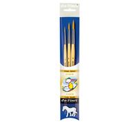 da Vinci, Junior Synthetics, série 4212, Set, Fibres synthétiques élastiques dorées, Gouache, Tempera, pour Papier et Carton, Loisirs créatifs, école, fabriqué en Allemagne, Taille 2, 5, 8