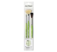 da Vinci Lot de 3 pinceaux en céramique - Pinceau Rond, Pinceau éventail et Brosse à Franges de la série FIT