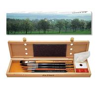 DA VINCI Série 5240 Set de pinceaux Aquarelle en Bois, Marron, Noir/Rouge, 30 x 30 x 30 cm