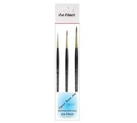 Da Vinci Series 11 Maestro, pinceaux Aquarelle Ronds, martre Kolinsky, touffe en Forme Anglaise,Lot de 3. NO° 2/0, 1, 2 Fabriqué en Allemagne