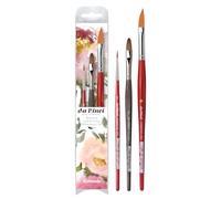 da Vinci, Signature, Lu Simão, Set Aquarelle botanique, 3 pièces | Créé avec Lu Simão - trois formes de pinceaux pour fleurs, feuilles, branches et détails.