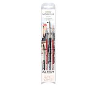 da Vinci, Signature Urban Watercolor Journey, Set, May & Berry, Pinceau à Pointe Fine, Aquarelle et Gouache, idéal pour Les Lignes Fines et Les détails, fabriqué en Allemagne, Tailles 1, 6 et 8