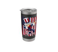 Dabbing Uncle Sam America Flag Patriotic 4th of July Gobelet isotherme en acier inoxydable double paroi
