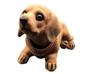 Dachshund - Add Fun To Your Drives | Dashboard Nodding Dog With Resin | Perfect For Dog Lovers Car Desktop Decoration, Slight Shake Makes Head Bob Adorable Cute Mini Figurine