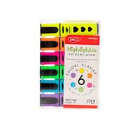DACO Surligneurs 6 Couleurs Classiques - Pointe Biseautée 5,8 mm - Fluorescent Highlighter - Stabilo Notes, Étude, Bureau & Organisation - Encre Liquide Séchage Rapide