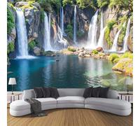 DACRWEKZ Papier Peint Panoramique Soie Paysages naturels, Décoration Murale | Papier Peint Cascade en forêt pour Salon Chambre Bureau, Déco Murale Maison, Décoration Photo Murales 300x210cm