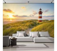 DACRWEKZ Papier Peint soie Paysages naturels, Papier Peint Panoramique Tours éoliennes, dunes de sable et herbe verte pour Salon Chambre, Déco Murale Maison, Décoration Photo Murale 200x140cm