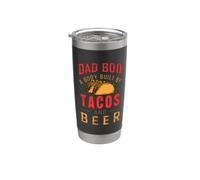 Dad Bod Built by Tacos and Beer Funny Father's Day Gobelet isotherme en acier inoxydable double paroi