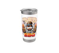 Dad Built for BBQ Funny Grilling Fête des Pères Gobelet isotherme en acier inoxydable double paroi