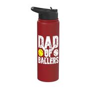 Dad of ballers baseball Dad for men Father's Day baseball Stainless Steel Insulated Water Bottle