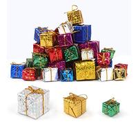 Dadabig 60 Pcs Mini Decoration De Sapin De Noël, Suspendu Ornements d'arbre De Noël en Mousse De Coffrets Cadeaux-Joli (3 Tailles 6 Couleurs)