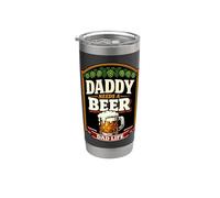 Daddy Needs A Beer Brewery Label Style Dad Life Fête des Pères Gobelet isotherme en acier inoxydable double paroi