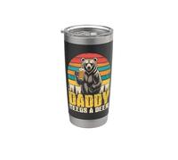 Daddy Needs A Beer Funny Dad Bear Drinking Humour Beer Men Gobelet isotherme en acier inoxydable double paroi