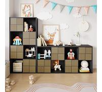 DADEA Bibliothèque avec 4 portes, étagère cubique, 8 compartiments avec paroi arrière, bibliothèque ouverte pour chambre d'enfant, séparateur de pièce, étagère de bureau pour salon, bureau, 125 x 30 x