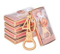 DADEA Lot de 24 décapsuleurs dorés pour 40e anniversaire de mariage, cadeaux de 40e anniversaire pour invités, décapsuleurs de bière en forme de couronne pour fête d'anniversaire (40, lot de 24)