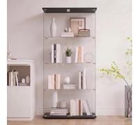 DADEA Vitrine en Verre avec 4 Étagères 2 Porte, Meuble Vitrine Verre avec Serrure, 164x80x36cm Armoire en VerreVitrine enVerre avec PorteVitrine sur Pied pour Collection Salon Chambre Bar
