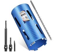 DaduoRi 116mm x 240mm Jeu de carotte longue avec adaptateur SDS Plus 240mm, 110mm et foret pilote central, carotte diamantée pour brique, bloc, maçonnerie, pierre, filetage 1/2 BSP (Pour trou 115mm)