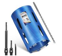 DaduoRi 140mm x 240mm Jeu de carotte longue avec adaptateur SDS Plus 240mm, 110mm et foret pilote central, carotte diamantée pour brique, bloc, maçonnerie, pierre, filetage 1/2 BSP