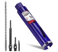 DaduoRi Couronne de forage diamantée extra longue Ø 51 mm x longueur 220 mm - Carotteuse avec filetage M22, avec 2 rallonges SDS Plus (240 mm et 110 mm) pour des trous profonds dans le béton, la