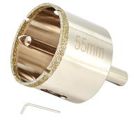 DaduoRi-Scie cloche diamant de 55mm avec foret pilote, pointe pour carrelage de 55mm avec foret de guidage au centre pour verre, porcelaine, carrelage, céramique, marbre et granit