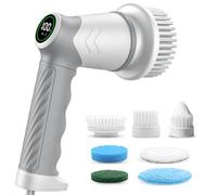 DAESUNG Brosse électrique rotative pour salle de bain avec 6 têtes remplaçables, brosse électrique avec écran LED, pour nettoyer la douche, le carrelage, le joint, l'évier