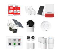 Daewoo - Alarme Maison Connectée WiFi sans Fil - Pack Ultimate Max avec 2 Caméras Extérieures Solaires, Caméra Intérieure, 2 Détecteurs de Mouvement et Sirène - sans Abonnement - Alexa & Google Home