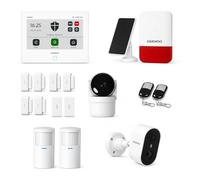 Daewoo - Pack Alarme Maison sans Fil AM902L - WiFi & GSM 4G - 16 Pièces, Caméras Intérieure et Extérieure, Compatible Animaux, App Daewoo, Sirène Solaire - sans abonnement, Compatible Alexa & Google