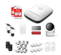 Daewoo - Pack Alarme Maison sans Fil Elite PA574 (Tranquillité+) - Centrale PA501Z - 20 Accessoires + 2 Caméras solaires Motorisées & 1 Intérieure - Passerelle Zigbee - WiFi/GSM sans Abonnement