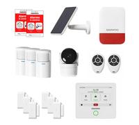 Daewoo Security Pack Touch Essential Max - Alarme Maison Connectée sans Abonnement avec Caméra HD, Sirène Extérieure Solaire et Capteurs - Compatible Alexa & Google Home