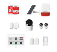 Daewoo Security Smart Protect Essential - Alarme Maison Connectée sans Abonnement, Caméra HD 1080p, Sirène Extérieure Solaire, 4 Contacteurs - Compatible Alexa & Google Home - App Daewoo Home Connect
