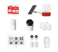 Daewoo Security Smart Protect Plus - Alarme Maison Connectée sans Abonnement, Caméra HD 1080p, Sirène Extérieure Solaire, 6 Contacteurs - Compatible Alexa & Google Home - App Daewoo - sans abonnement