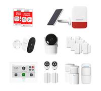 Daewoo Security Smart Protect Remote Max - Alarme Maison Connectée sans Abonnement, Caméra Intérieure + Extérieure HD, Sirène Solaire, 8 Contacteurs - Compatible Alexa & Google Home - App Daewoo