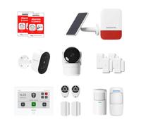 Daewoo Security Smart Protect Remote Plus - Alarme Maison Connectée sans Abonnement, Caméra Intérieure + Extérieure HD, Sirène Solaire, 6 Contacteurs - Compatible Alexa & Google Home - App Daewoo