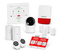 Daewoo Security - Système d'Alarme Maison sans Fil AM340 - Centrale Tactile WiFi, Caméra intérieure HD 1080p, 4 Contacteurs de Porte, 2 Détecteurs de Mouvement, Sirène extérieure - Contrôle Via App