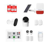 Daewoo Smart Protect Remote Essential - Alarme Maison Connectée sans Abonnement, Caméra Intérieure + Extérieure HD, Sirène Solaire, 4 Contacteurs - Compatible Alexa & Google Home - App Daewoo