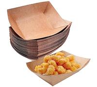 Dafencar Barquette Carton, Bols Pour Amuse-Gueules,50pcs Barquette Frite, Matériau de Revêtement Organique de Qualité Alimentaire, pour Frites, Collations, Macarons, Currywurst, Salade