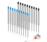 DAFNE 20 recharges pour stylos à bille bleu + noirs, spécification G2, compatibles avec des marques telles que Parker, Pelikan et Faber-Castell. Recharges durables pour stylos à bille standard