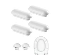 DAFNE 6 Pièces Tampon Abattant WC,Patin Abattant WC,Tampons pour Abattant de WC,Pare-chocs de Siège de Toilette,Amortisseur WC,4 Tampons Anneaux+2 Tampons Couvercle(Blanc)