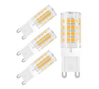 DAFNE Ampoules LED G9, paquet de 4, lumière blanche chaude, 7 watts, 3200K, 500 lumens, équivalent à une ampoule halogène de 45 watts, 220-240 volts, angle de faisceau de 360°, non dimmable