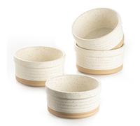 DAFUCERAMIC Ramequins en Porcelaine 8 oz Résistants au Four - Coupelles à Crème Brûlée, Flans et Puddings, Mini Moules à Soufflé, Set de 4 (Blanc Arctique)