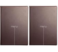 DAG Style Porte-Menu Ligne Risto, Format A5, Couleur Cacao, fabriqué en Italie, pour Feuilles 21x14,8cm (Lot de 2)