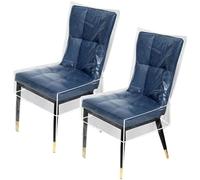 DAGLLGEW Lot de 2 Housses de Chaise en Plastique, en PVC Transparent, imperméables et résistantes aux Rayures, pour Salle à Manger, Coussins, Chats, Enfants, Cuisine