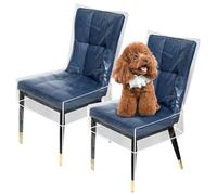 DAGLLGEW Lot de 2 Housses de Chaise en Plastique, en PVC Transparent, imperméables et résistantes aux Rayures, pour Salle à Manger, Cuisine, Salle à Manger, Coussins, Chats, Enfants