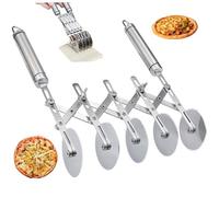 DAGLLGEW Roulette De Coupe-PâTe Extensible à 5 Roues en Acier Inoxydable pour Pizza Fromage Brownies Biscuits